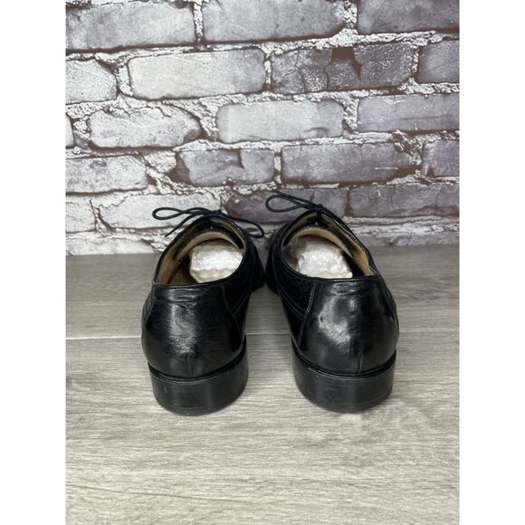 Johnston & Murphy Black Leather Square Toe  Italy Dress Shoes Men Sz 10M US/43EU - Picture 5 of 16